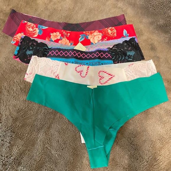 Pink Christmas thong/string size L  5 pieces - Picture 3 of 3